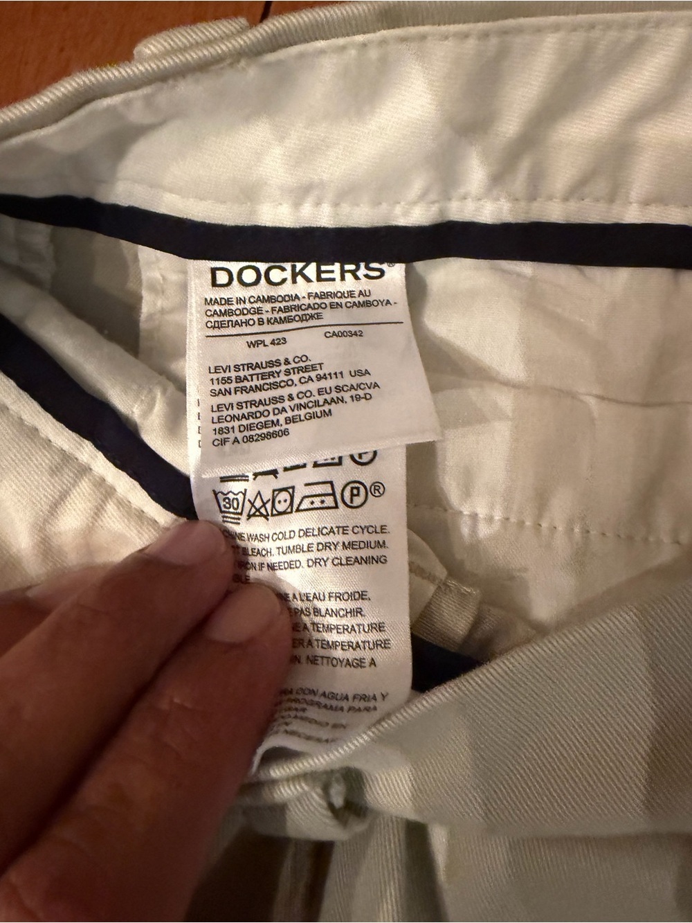 Dockers Light Beige Pants with Navy Trim